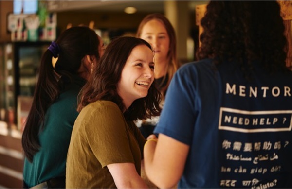 students chatting
