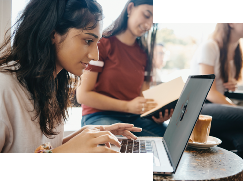 Student at computer